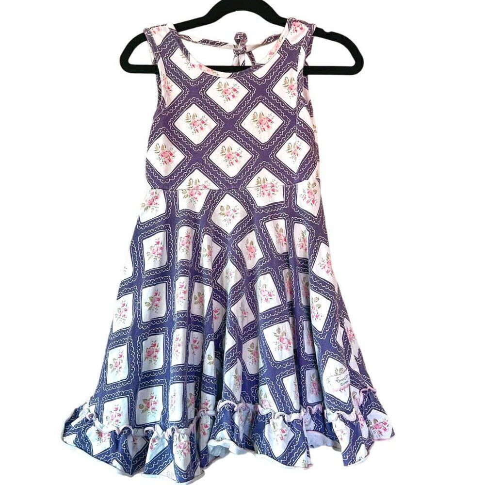 SweetHoney Purple Handkerchief Rose Twirl Dress Size 6Y